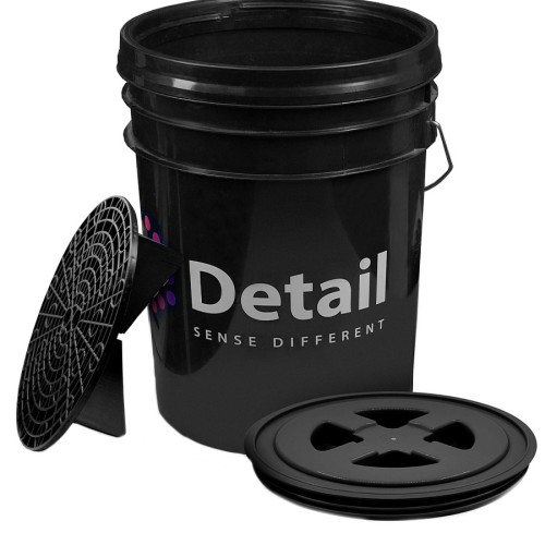 DETAIL - ведро для мойки автомобиля с крышкой и пескоотделителем 20л, черный