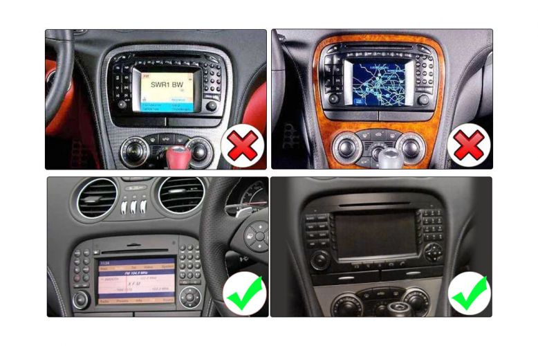 Рамка для установки в Mercedes-Benz SL-class (R230) 2001 - 2011 9" дисплея