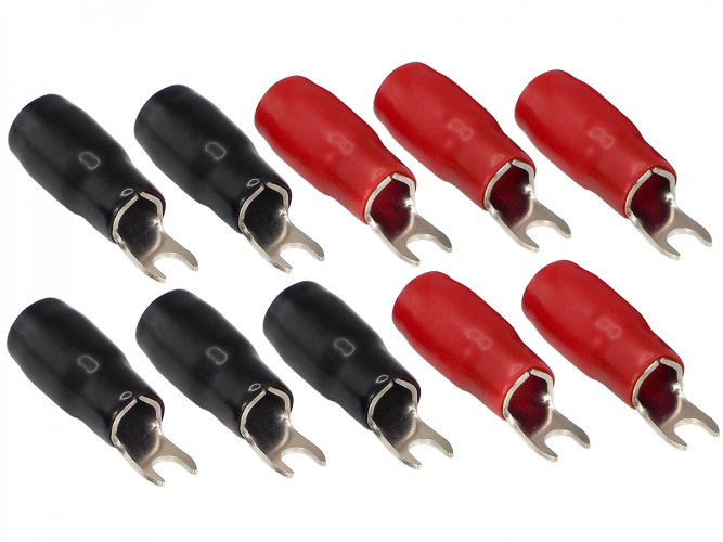 Клеммы силовые AuRa ACN-S204/10 (5 красных + 5 чёрных)