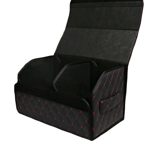 Сумка-органайзер в багажник авто 50*30*35см (фигурный ромб-черный/красный/черный)