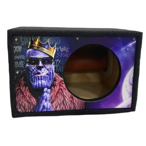 Короб под сабвуфер люкс 10&quot; (25см) с трубой 46L , аэрография Танос