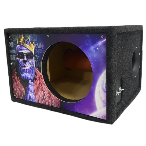 Короб под сабвуфер люкс 10&quot; (25см) с трубой 46L , аэрография Танос