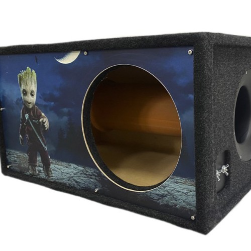 Короб под сабвуфер люкс 10&quot; (25см) с трубой 46L , аэрография Грут