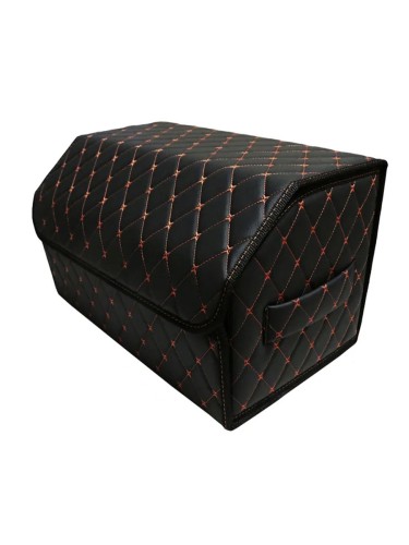 Сумка-органайзер в багажник авто 50*30*35см (фигурный ромб-черный/оранжевый/черный) 