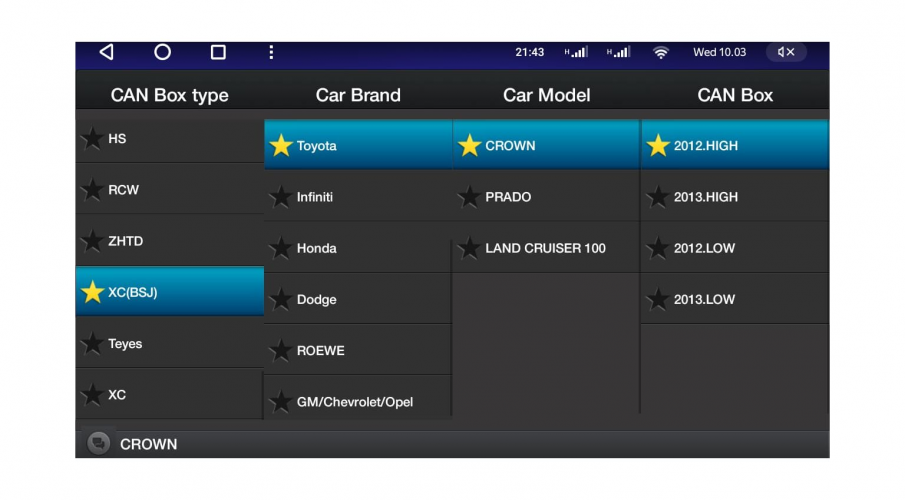 Установочный комплект Wide Media 10" для Toyota Land Cruiser 2010 - 2012 Тип A