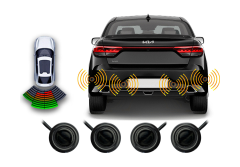 Парковочный радар Wide Media APS-114BL (4 датчика, черный)