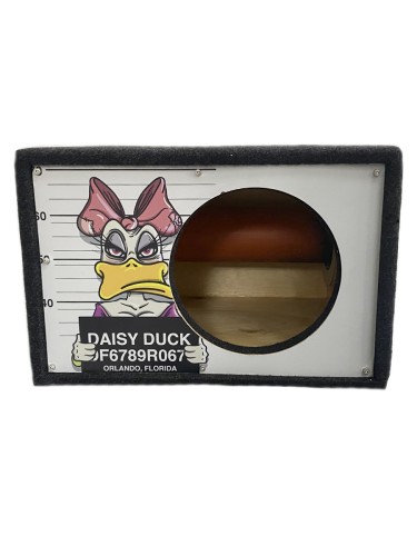 Короб под сабвуфер люкс 10" (25см) с трубой 46L , аэрография Утка Duck