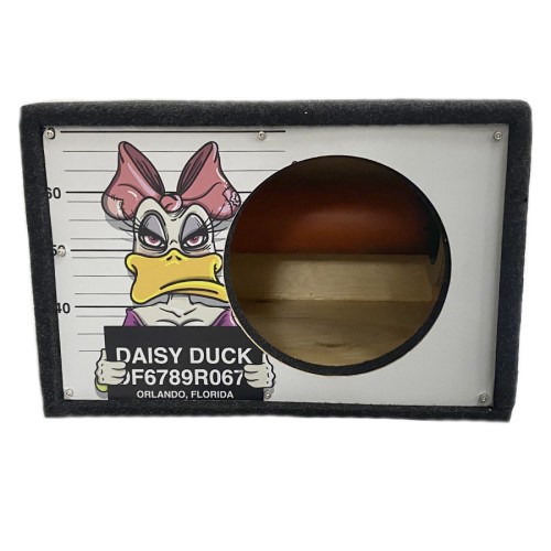 Короб под сабвуфер люкс 10&quot; (25см) с трубой 46L , аэрография Утка Duck