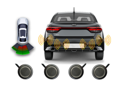 Парковочный радар Wide Media APS-114GR (4 датчика, серый)