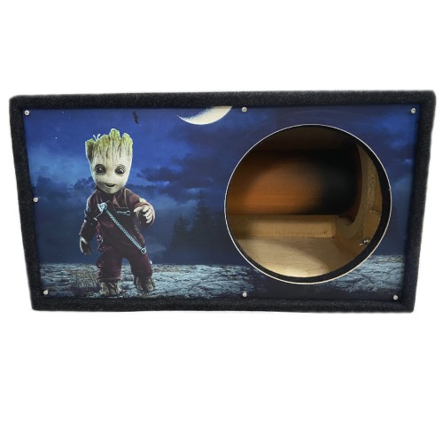 Короб под сабвуфер люкс 12&quot; (30см) с трубой 76L , аэрография Грут