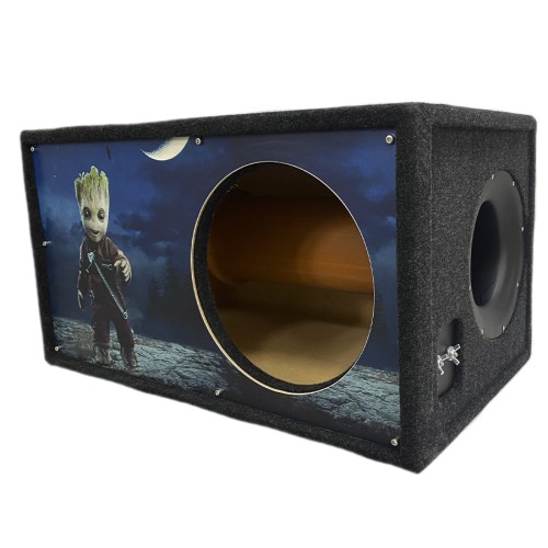 Короб под сабвуфер люкс 12&quot; (30см) с трубой 76L , аэрография Грут