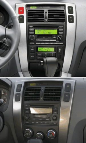 Переходная рамка для установки автомагнитолы Carav 22-1065 HYUNDAI Tucson 2004-2009 (Чёрная) 10"