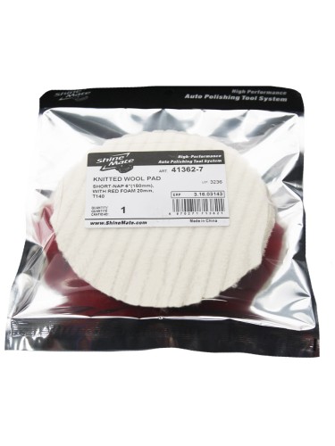 Shine Mate - полировальный круг стриженный мех на красном поролоне 130 мм
