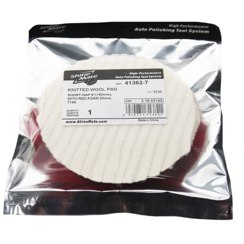 Shine Mate - полировальный круг стриженный мех на красном поролоне 130 мм