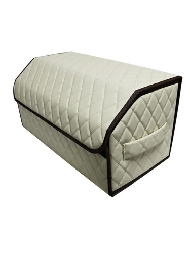 Сумка-органайзер в багажник авто 60*30*35см (фигурный ромб-бежевый/бежевый/коричневый) 