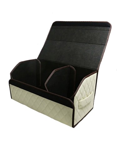 Сумка-органайзер в багажник авто 60*30*35см (фигурный ромб-бежевый/бежевый/коричневый) 