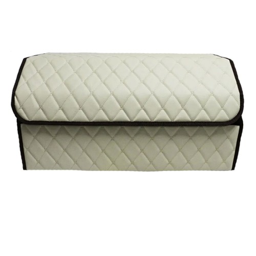 Сумка-органайзер в багажник авто 60*30*35см (фигурный ромб-бежевый/бежевый/коричневый)