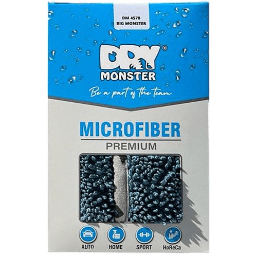 Dry Monster "Big Monster" - полотенце для сушки кузова авто 45х70см, 650гр/м, синий