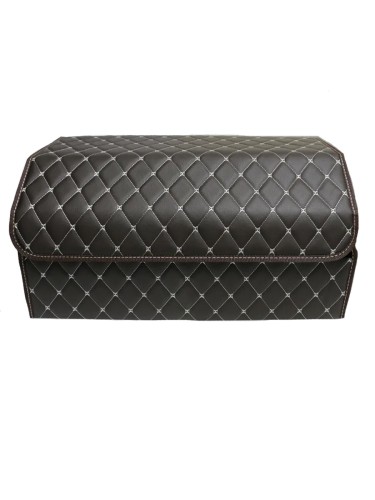 Сумка-органайзер в багажник авто 60*30*35см (фигурный ромб-коричневый/бежевый/коричневый)