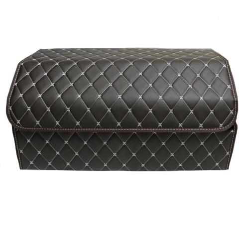 Сумка-органайзер в багажник авто 60*30*35см (фигурный ромб-коричневый/бежевый/коричневый)