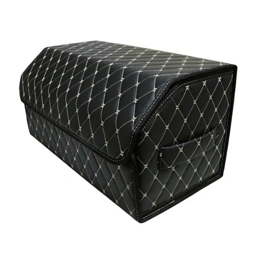 Сумка-органайзер в багажник авто 60*30*35см (фигурный ромб-черный/бежевый/черный)