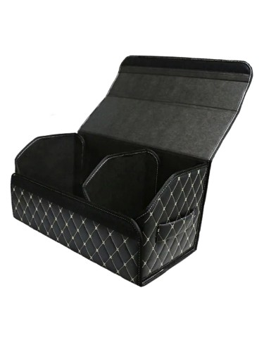 Сумка-органайзер в багажник авто 60*30*35см (фигурный ромб-черный/бежевый/черный)