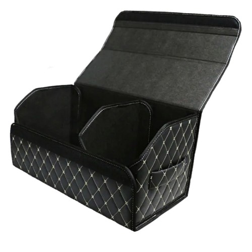 Сумка-органайзер в багажник авто 60*30*35см (фигурный ромб-черный/бежевый/черный)