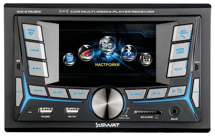 Магнитола (головное устройство) 2Din SWAT WX-218UBW