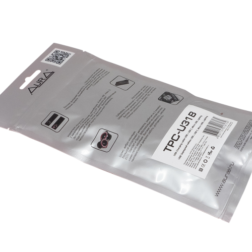 Кабель питания 3 в 1 USB-microUSB,USB Type-C,Lighting AuRa TPC-U31B 1.2м черный тканевый