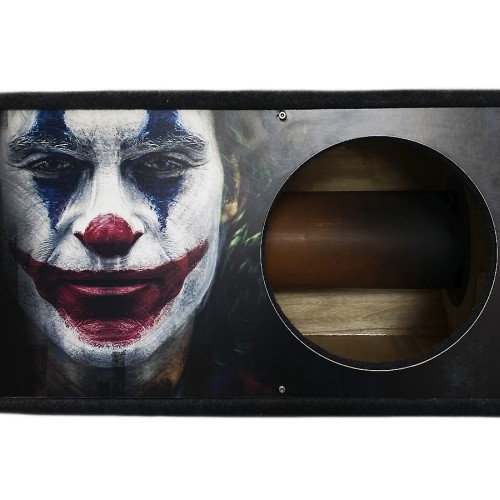 Короб под сабвуфер люкс 15" (38см) с трубой 105L , аэрография Джокер