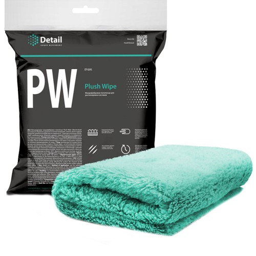 DETAIL "Plush Wipe" - микрофибра для всех видов полировочных и протирочных работ 40*40см, 400гр/м, зеленый