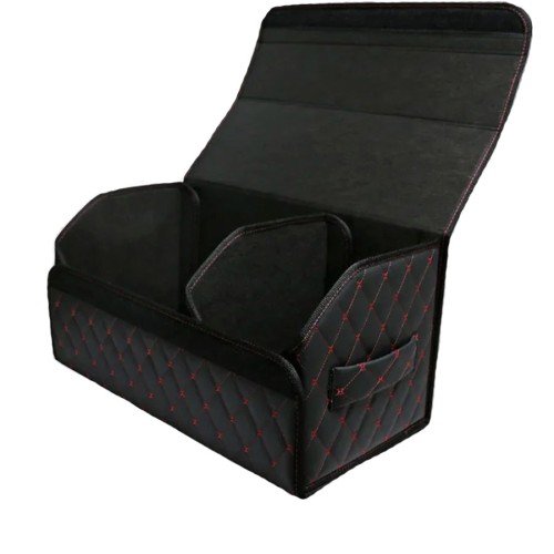 Сумка-органайзер в багажник авто 60*30*35см (фигурный ромб-черный/красный/черный)