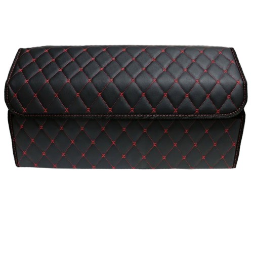 Сумка-органайзер в багажник авто 60*30*35см (фигурный ромб-черный/красный/черный)