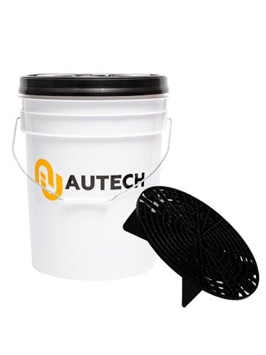AuTech - ведро для мойки автомобиля с крышкой и пескоотделителем 20л, белый
