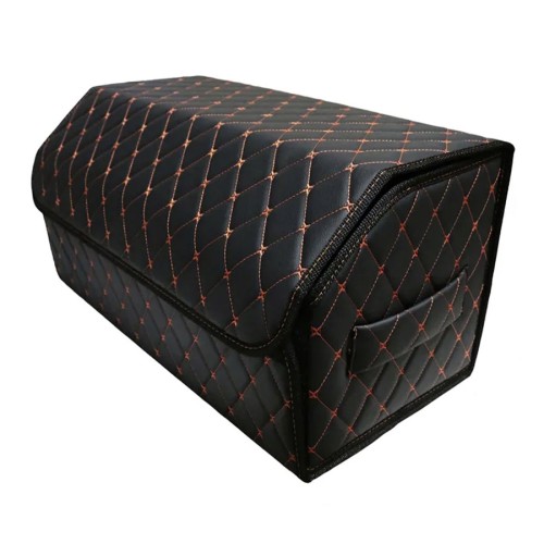 Сумка-органайзер в багажник авто 60*30*35см (фигурный ромб-черный/оранжевый/черный)