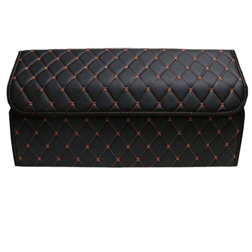 Сумка-органайзер в багажник авто 60*30*35см (фигурный ромб-черный/оранжевый/черный)