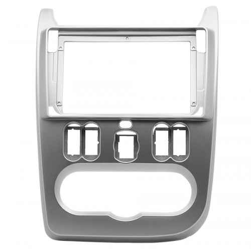 Переходная рамка для установки автомагнитолы Carav 22-329 RENAULT Logan 2009-2013; Sandero 2007-2011 / LADA largus 2012+ (Серебристая) 9"