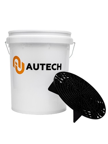 AuTech - ведро для мойки автомобиля с пескоотделителем 1 паз 20л, белый