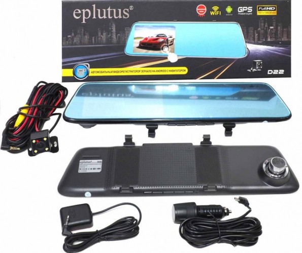 Видеорегистратор - зеркало на базе Android с 2-мя камерами 5" Eplutus D22
