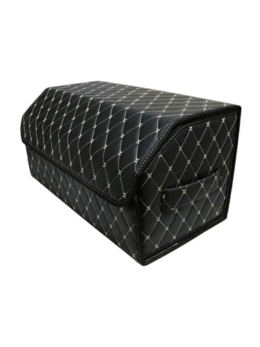 Сумка-органайзер в багажник авто 70*30*35см (фигурный ромб-черный/бежевый/черный)