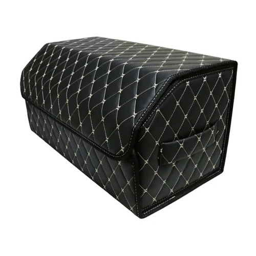 Сумка-органайзер в багажник авто 70*30*35см (фигурный ромб-черный/бежевый/черный)