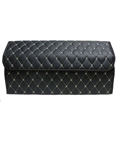 Сумка-органайзер в багажник авто 70*30*35см (фигурный ромб-черный/бежевый/черный)