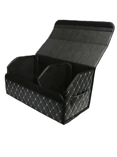 Сумка-органайзер в багажник авто 70*30*35см (фигурный ромб-черный/бежевый/черный)