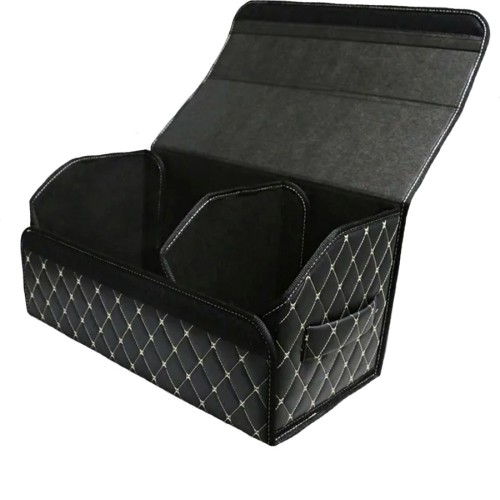 Сумка-органайзер в багажник авто 70*30*35см (фигурный ромб-черный/бежевый/черный)