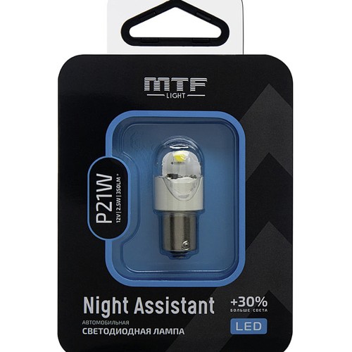 Светодиодная автолампа MTF Light Night Assistant LED P21W белый (1шт)