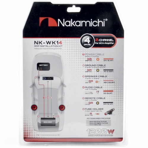 Nakamichi NK-WK14 набор проводов для подкл. 2х кан. усилителя 4Ga 