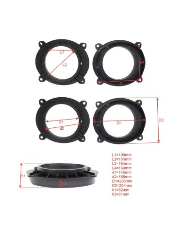 Подиум Toyota Camry 2018+ пластик средняя жесткость 6,5"(16см), высота 5,2см (пара) фронт