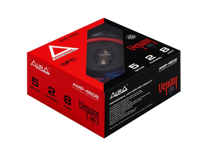 Комплект для подключения 2-х канального усилителя AurA VENOM AMP-4508