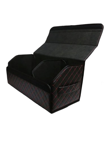 Сумка-органайзер в багажник авто 70*30*35см (фигурный ромб-черный/красный/черный)