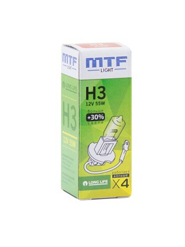 Галогенная автолампа MTF Light H3 2900K 55W 12V (1шт)